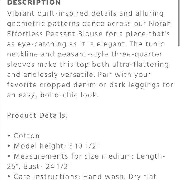 Johnny Was Norah Effortless Peasant Blouse - Picture 9 of 9